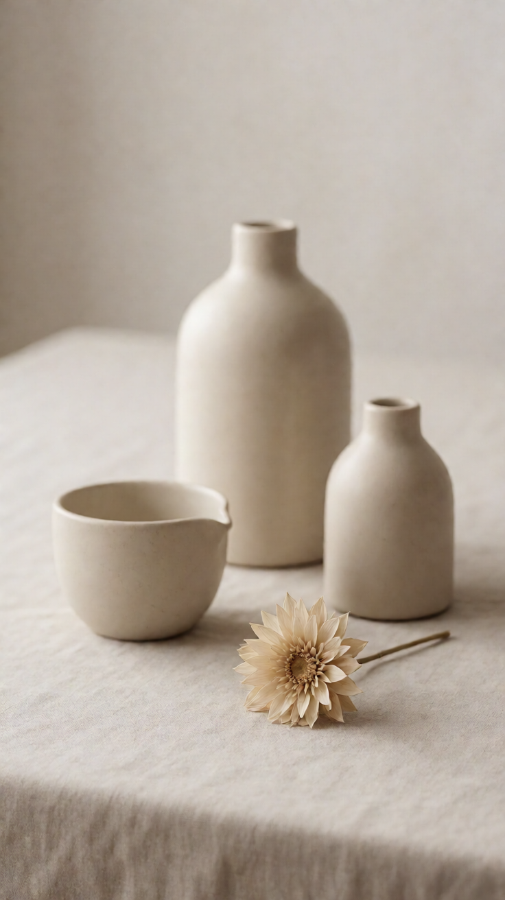 Clean beige minimal aesthetic still life Wallpaper