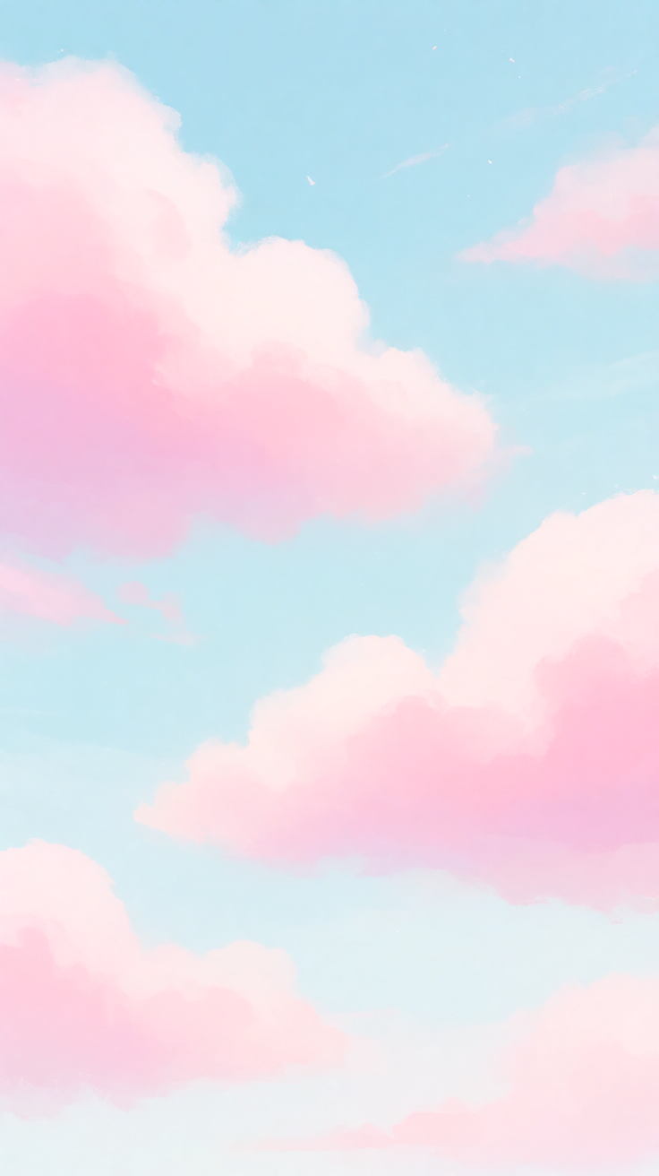 Dreamy pastel aesthetic clouds pink Wallpaper