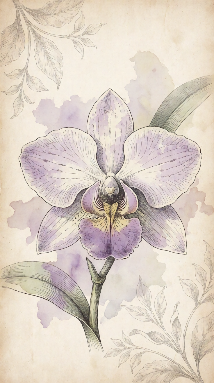 Vintage botanical illustration aesthetic Wallpaper