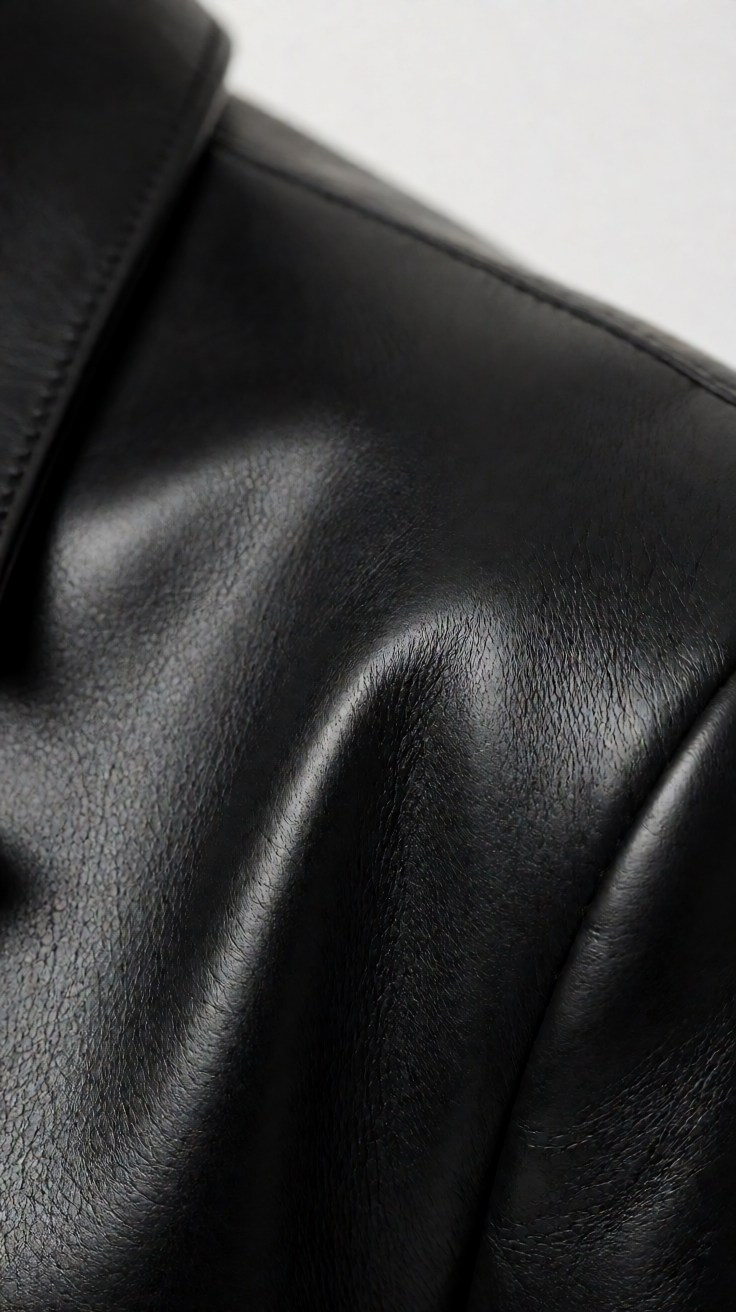 Black leather texture close up Wallpaper