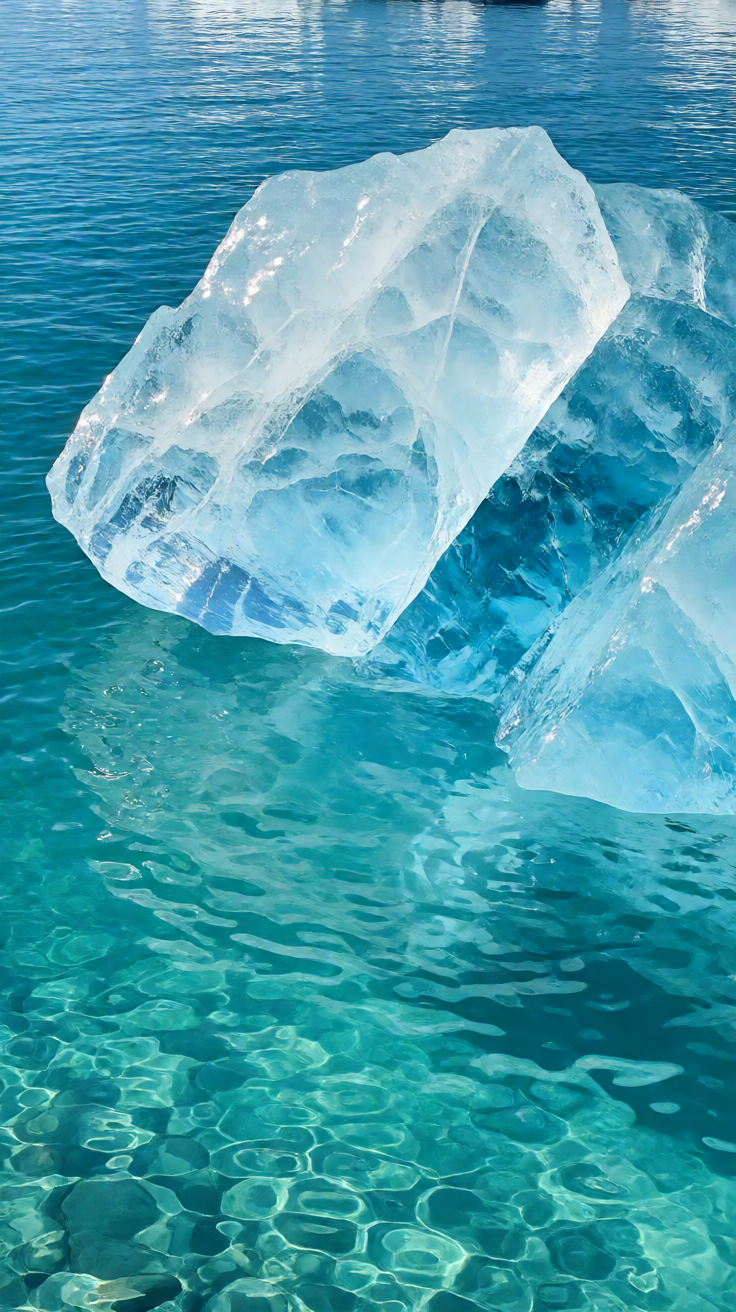 Arctic blue iceberg turquoise water Wallpaper