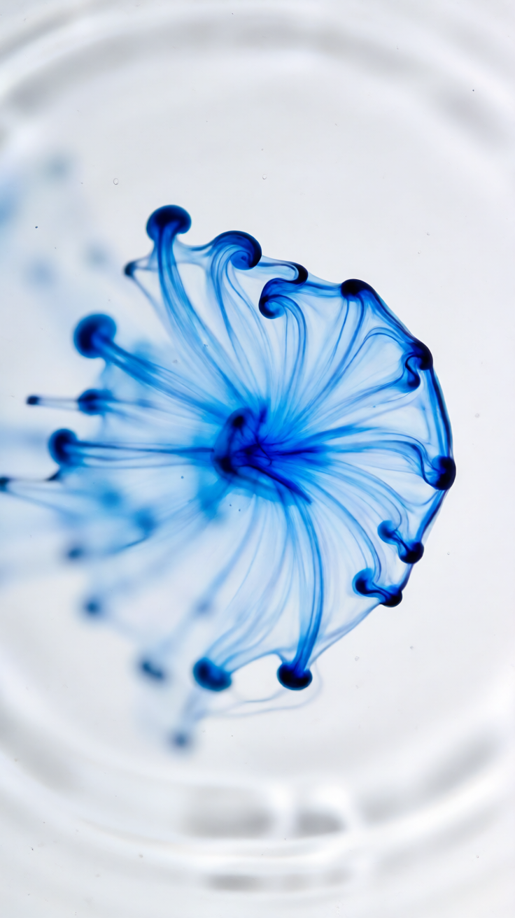 Blue ink drop in water abstract Wallpaper