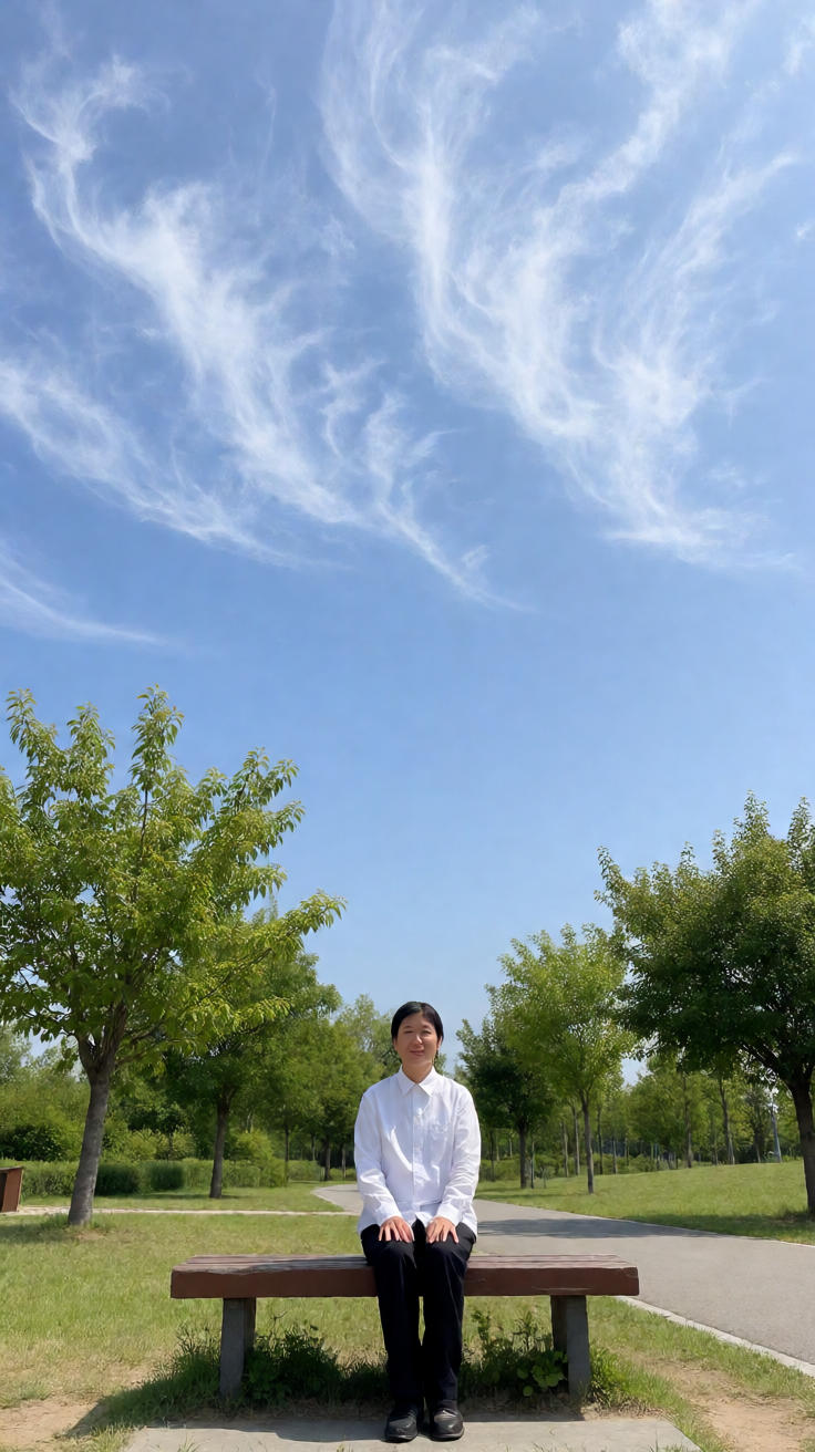 Cornflower blue sky cirrus clouds Wallpaper