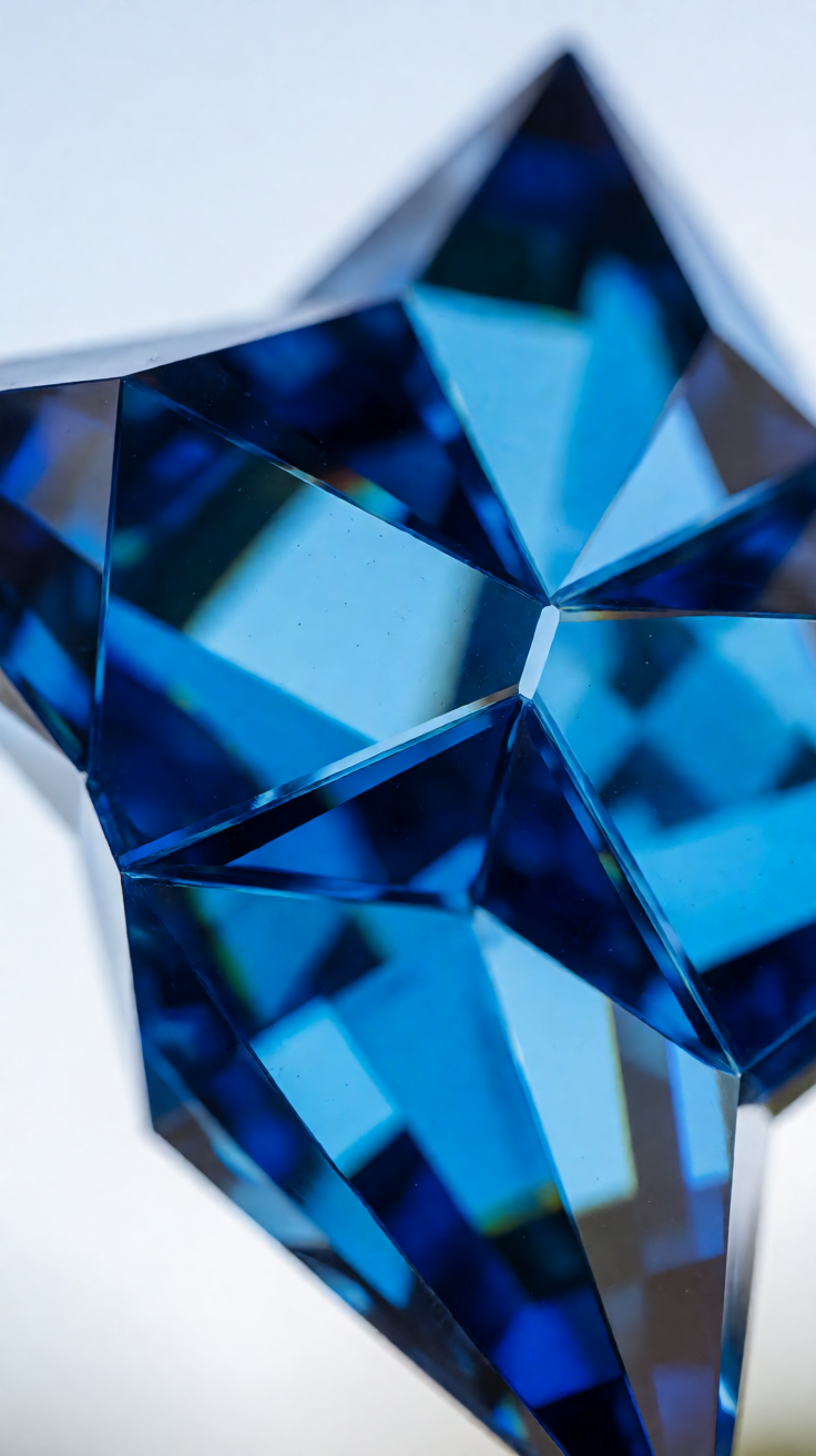 Deep blue geometric crystal abstract Wallpaper