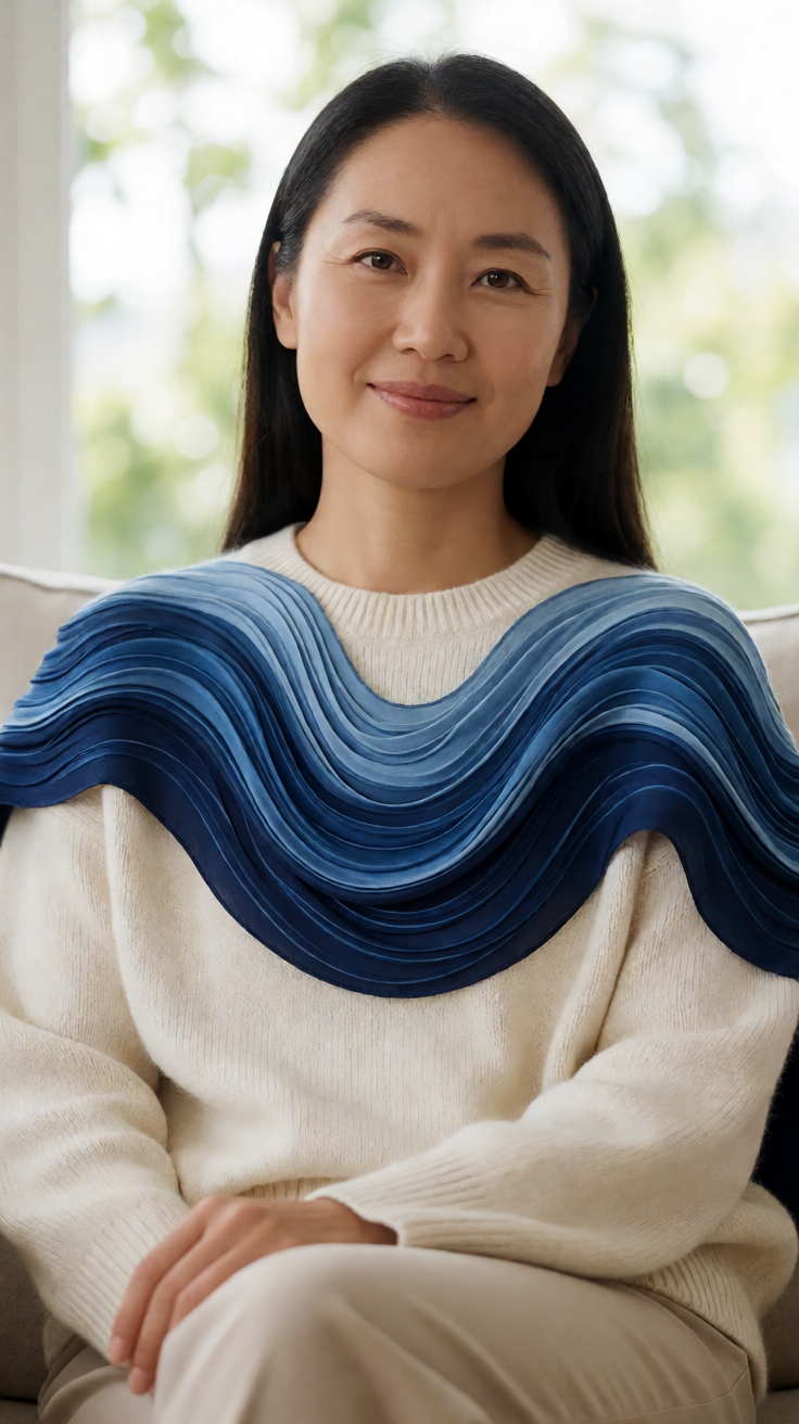 Navy blue silk texture waves Wallpaper
