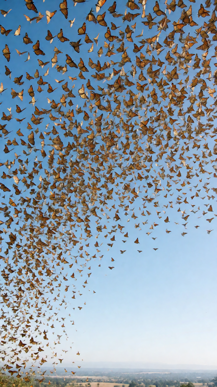 Monarch butterfly migration sky Wallpaper