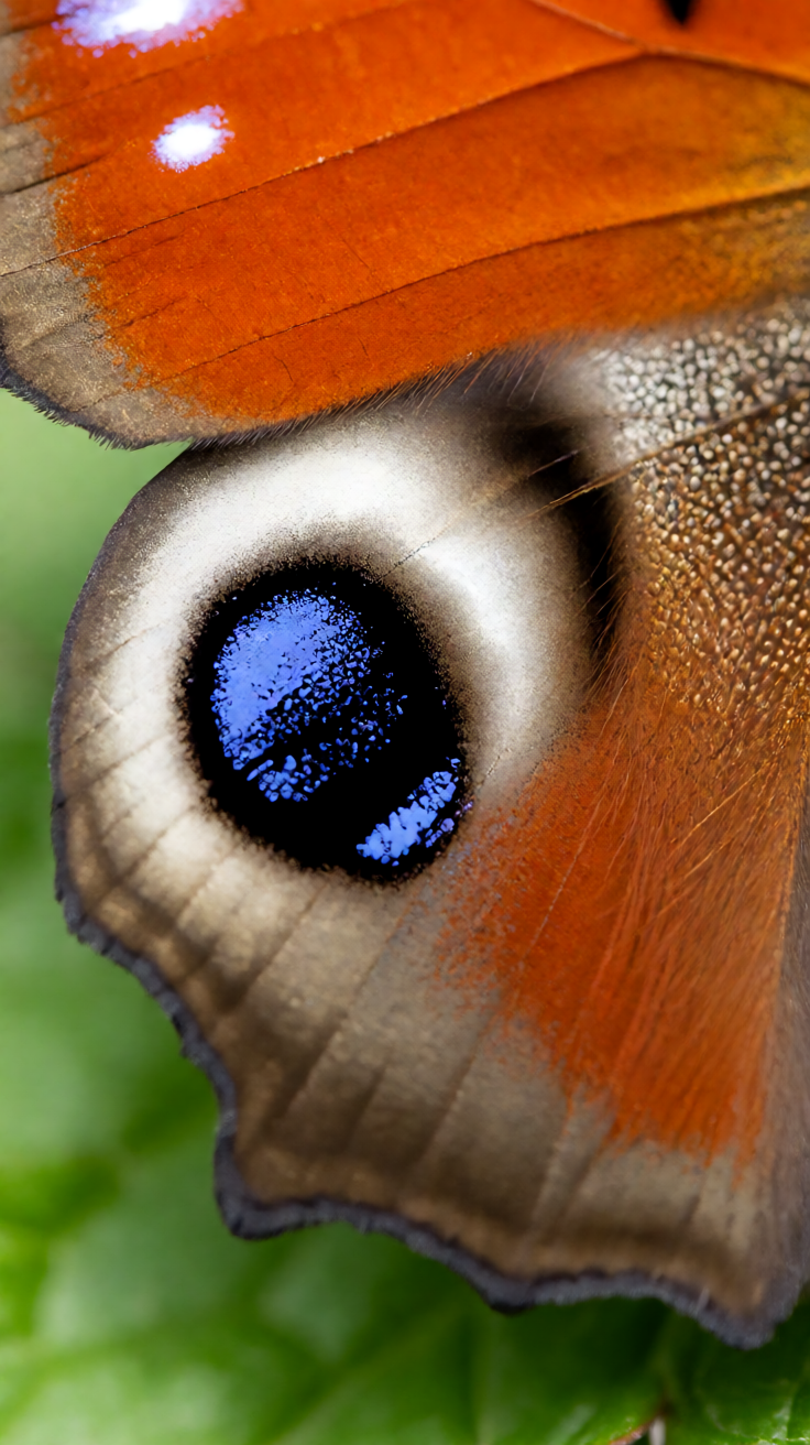 Peacock butterfly wings eye pattern Wallpaper