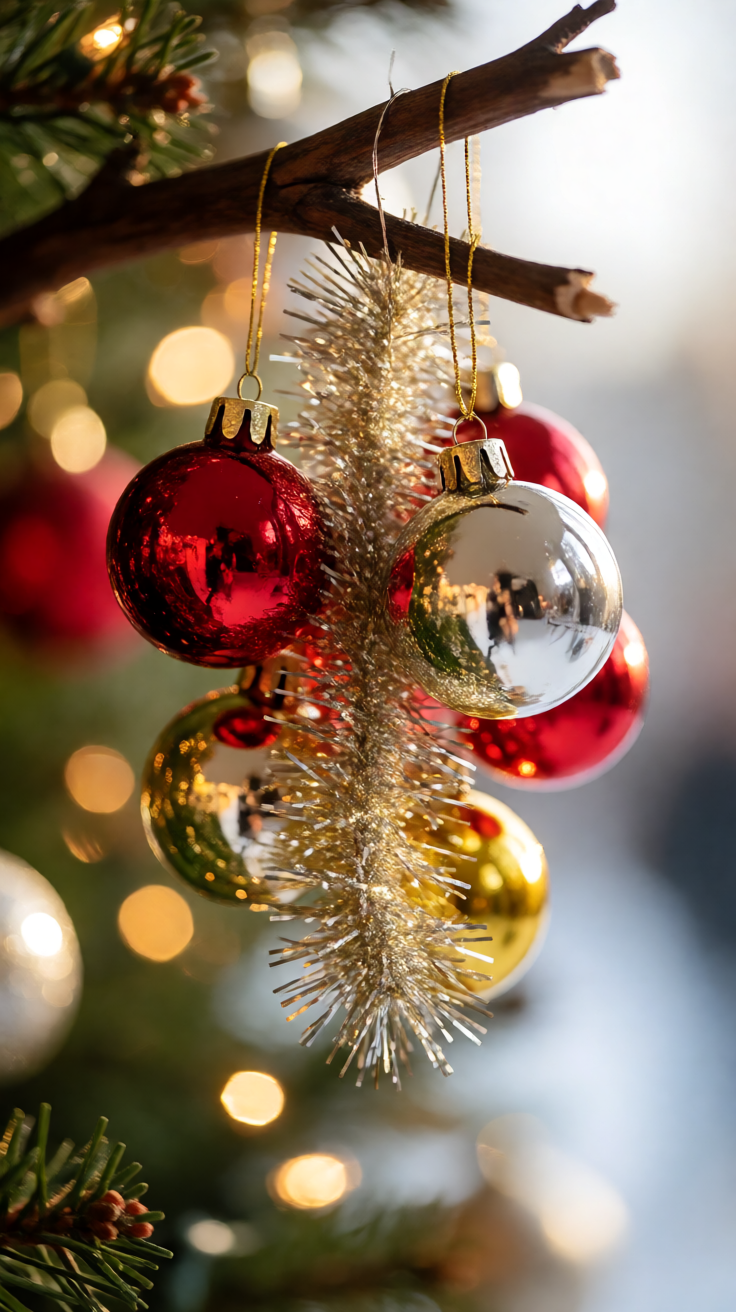 Christmas ornaments macro bokeh dreamy Wallpaper
