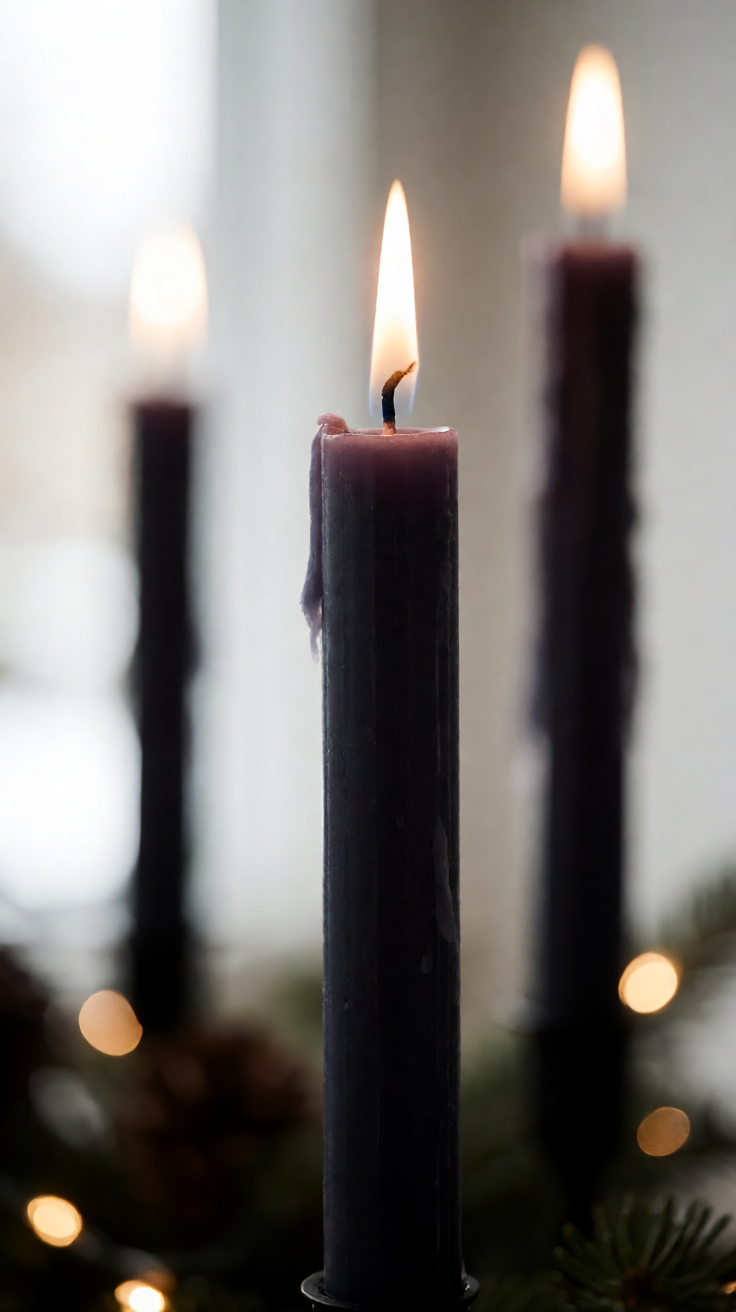 Dark moody christmas candles bokeh elegant Wallpaper
