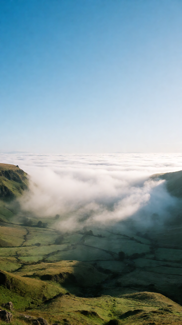 Cloud inversion valley morning Wallpaper