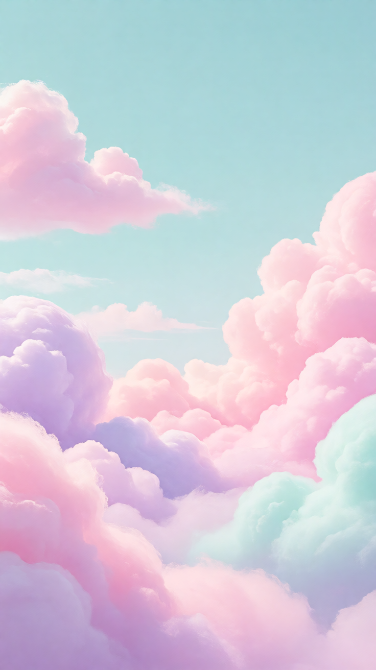 Cotton candy clouds pastel dreamy Wallpaper