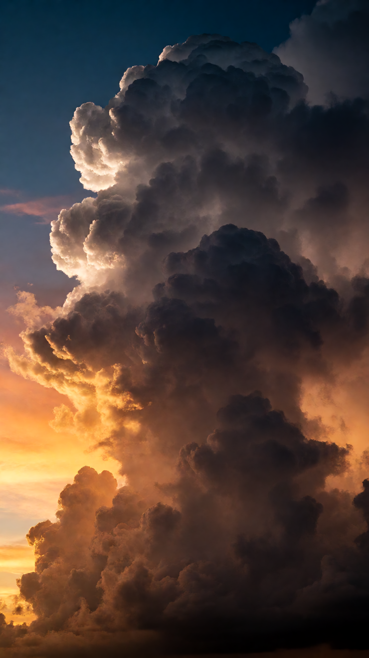 Cumulonimbus tower glowing sunset Wallpaper
