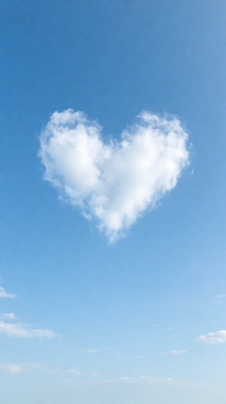 Heart shaped cloud blue sky Wallpaper