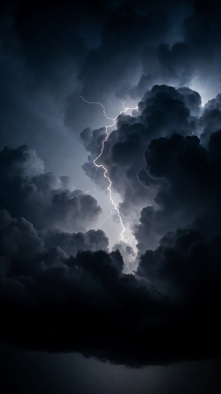 Storm clouds dramatic lightning Wallpaper