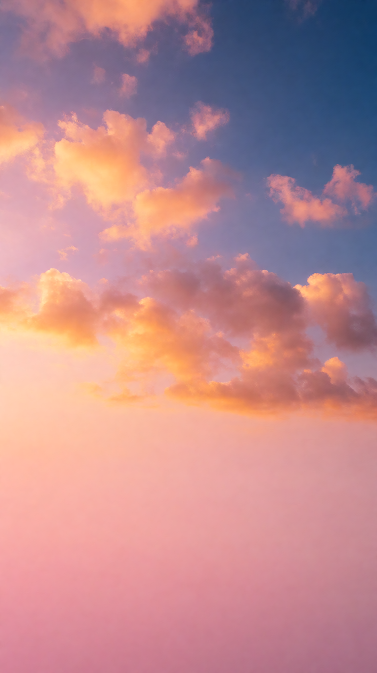 Sunset clouds pink orange gradient Wallpaper