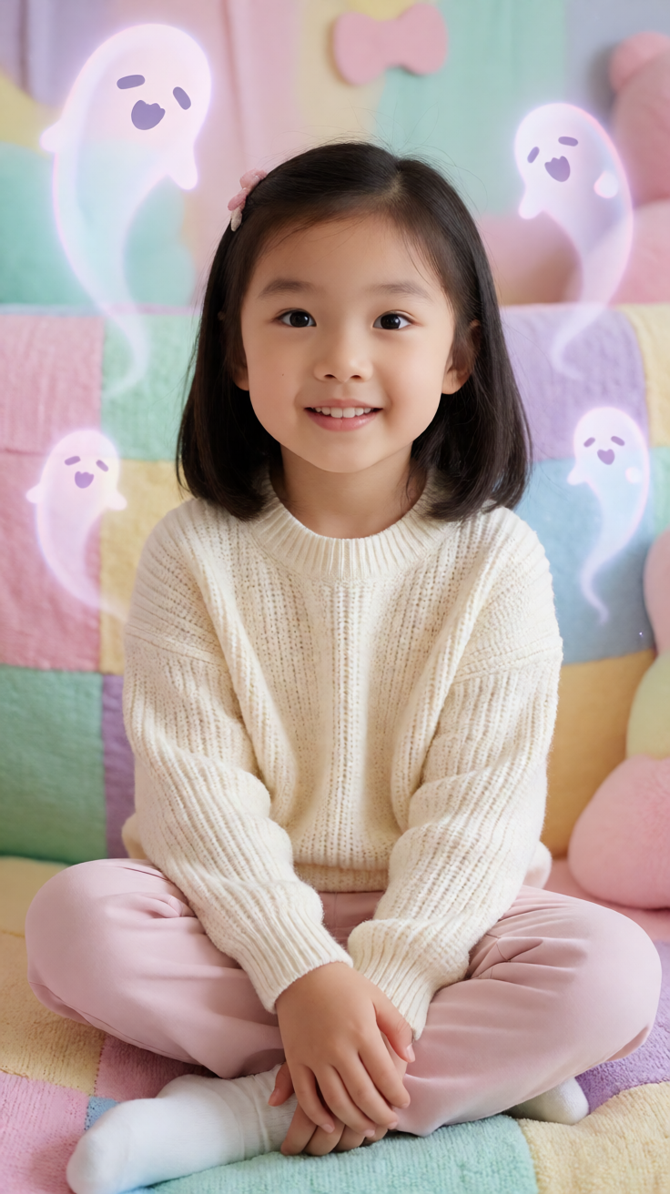 Kawaii ghost friendly pastel Wallpaper