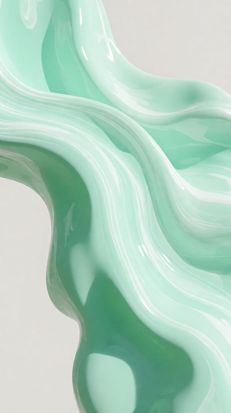 Mint green abstract waves Wallpaper