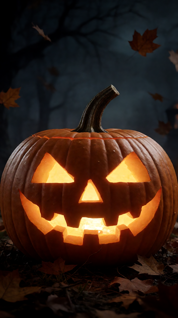 Spooky halloween pumpkin wallpaper for phone vertical Wallpaper