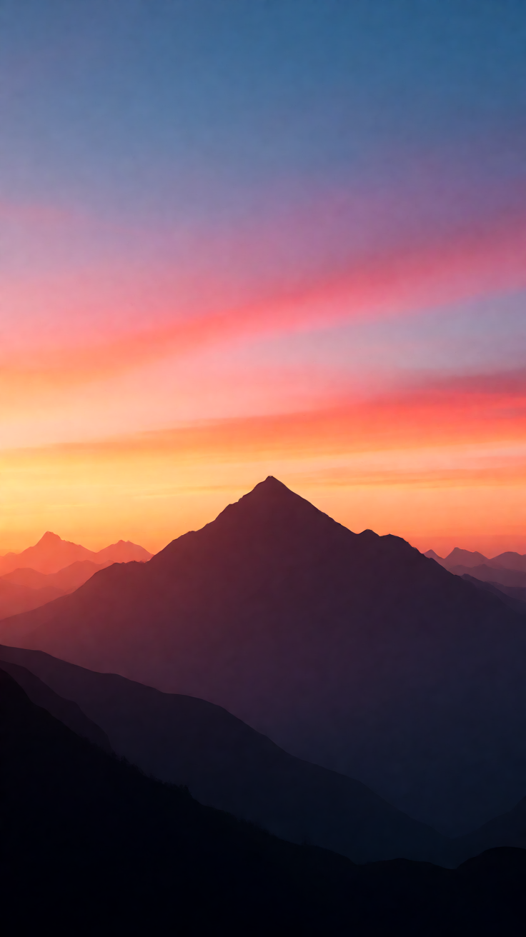 Mountain silhouette sunset phone wallpaper Wallpaper