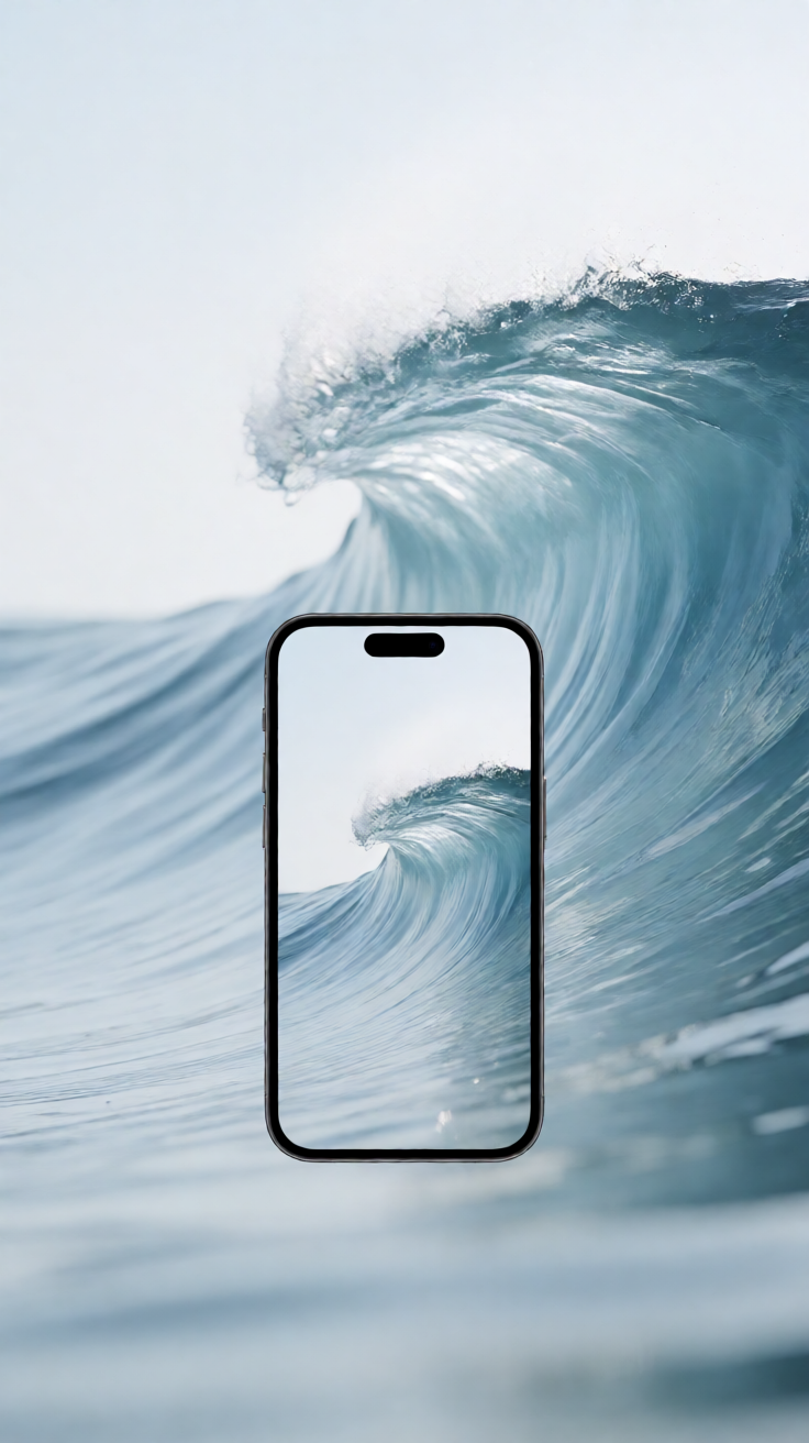 Ocean wave minimal phone background Wallpaper