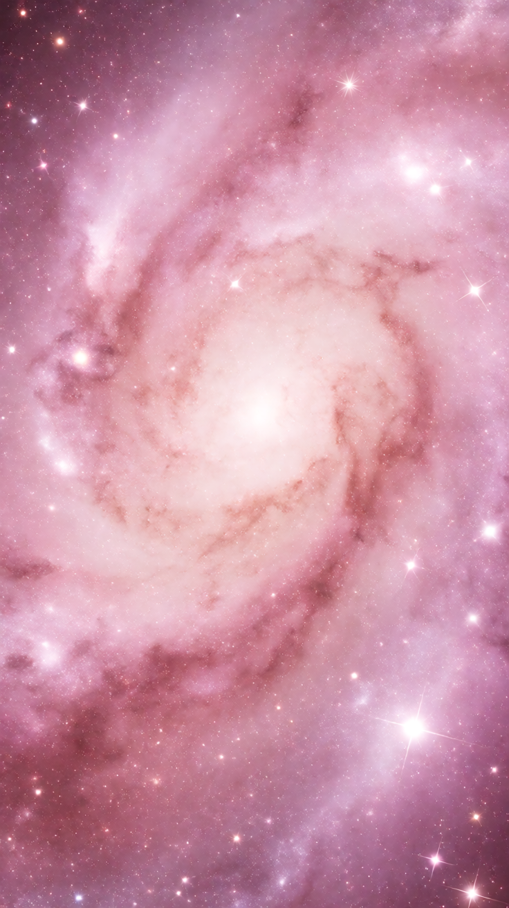 Pink galaxy nebula stars Wallpaper