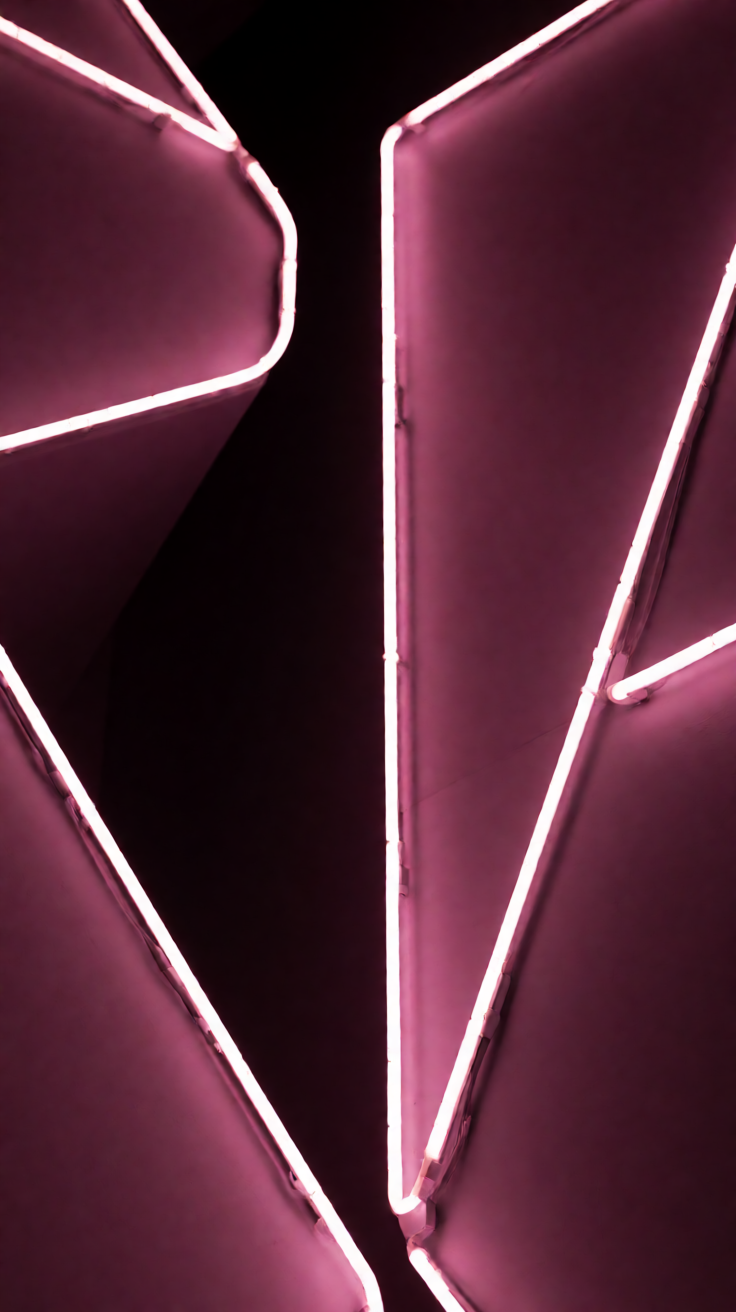 Pink neon lights abstract geometry Wallpaper