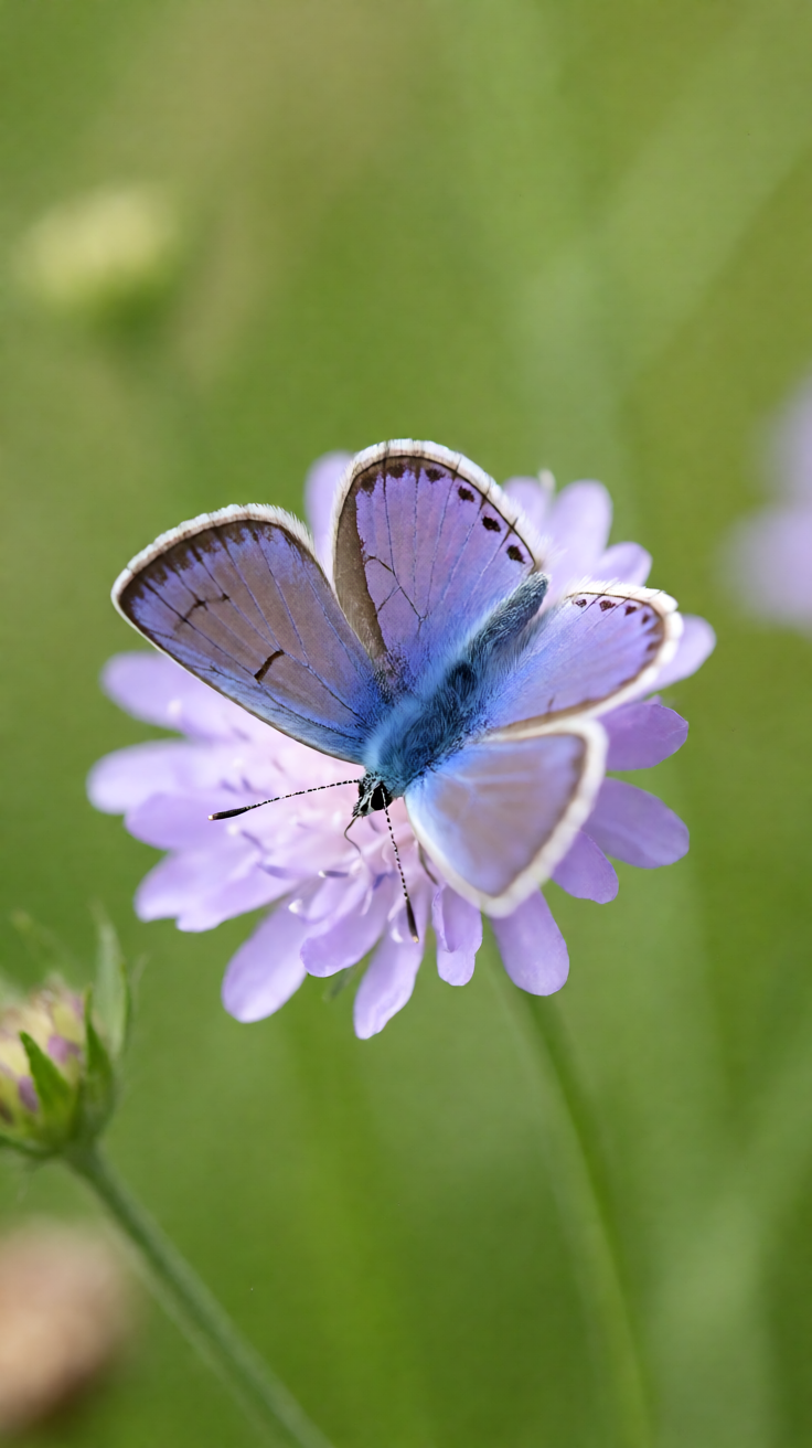 Purple butterfly on lavender Wallpaper