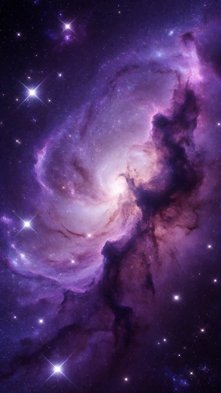Purple galaxy nebula stars Wallpaper