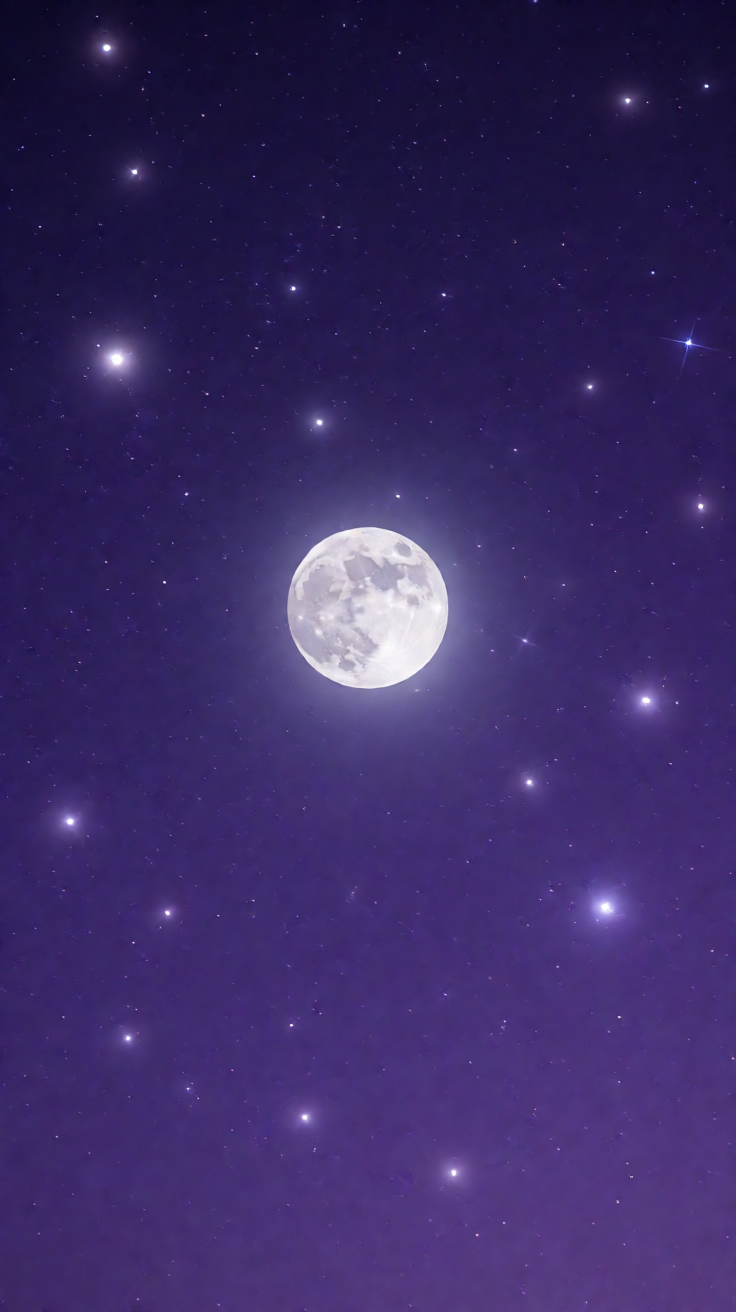 Purple night sky full moon Wallpaper
