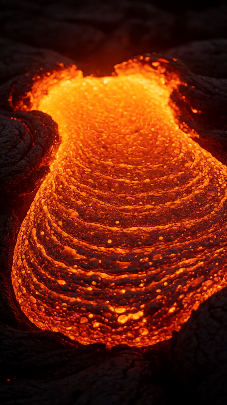 Red lava flow glowing Wallpaper