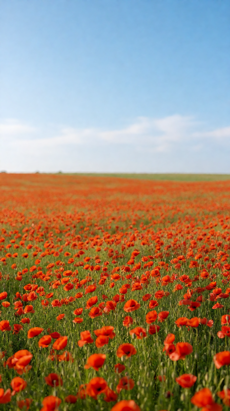 Red poppy field summer Wallpaper