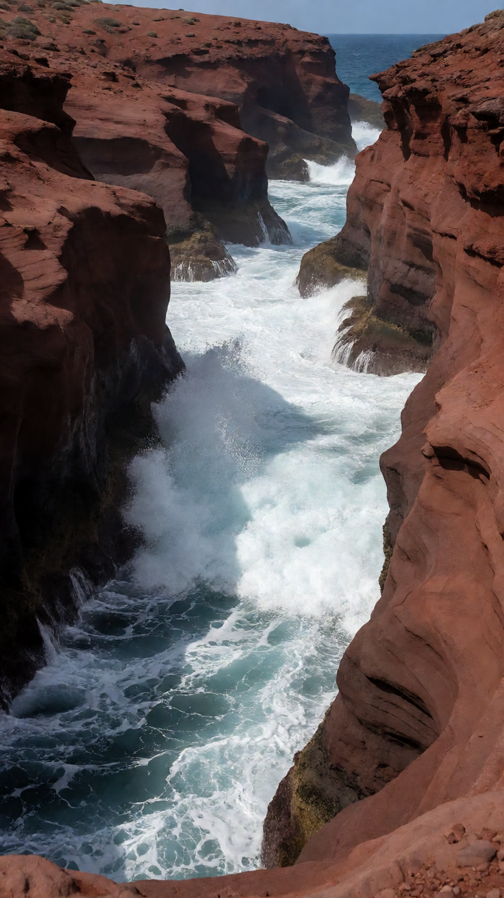Red sandstone canyon waves Wallpaper