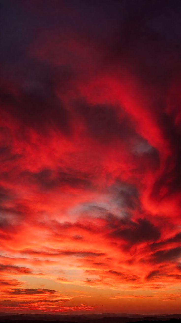 Red sunset dramatic clouds Wallpaper