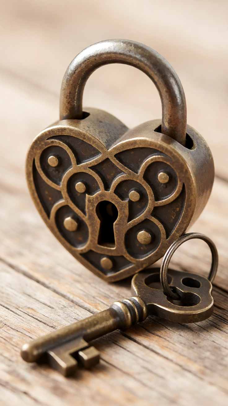 Heart shaped lock and key vintage Wallpaper