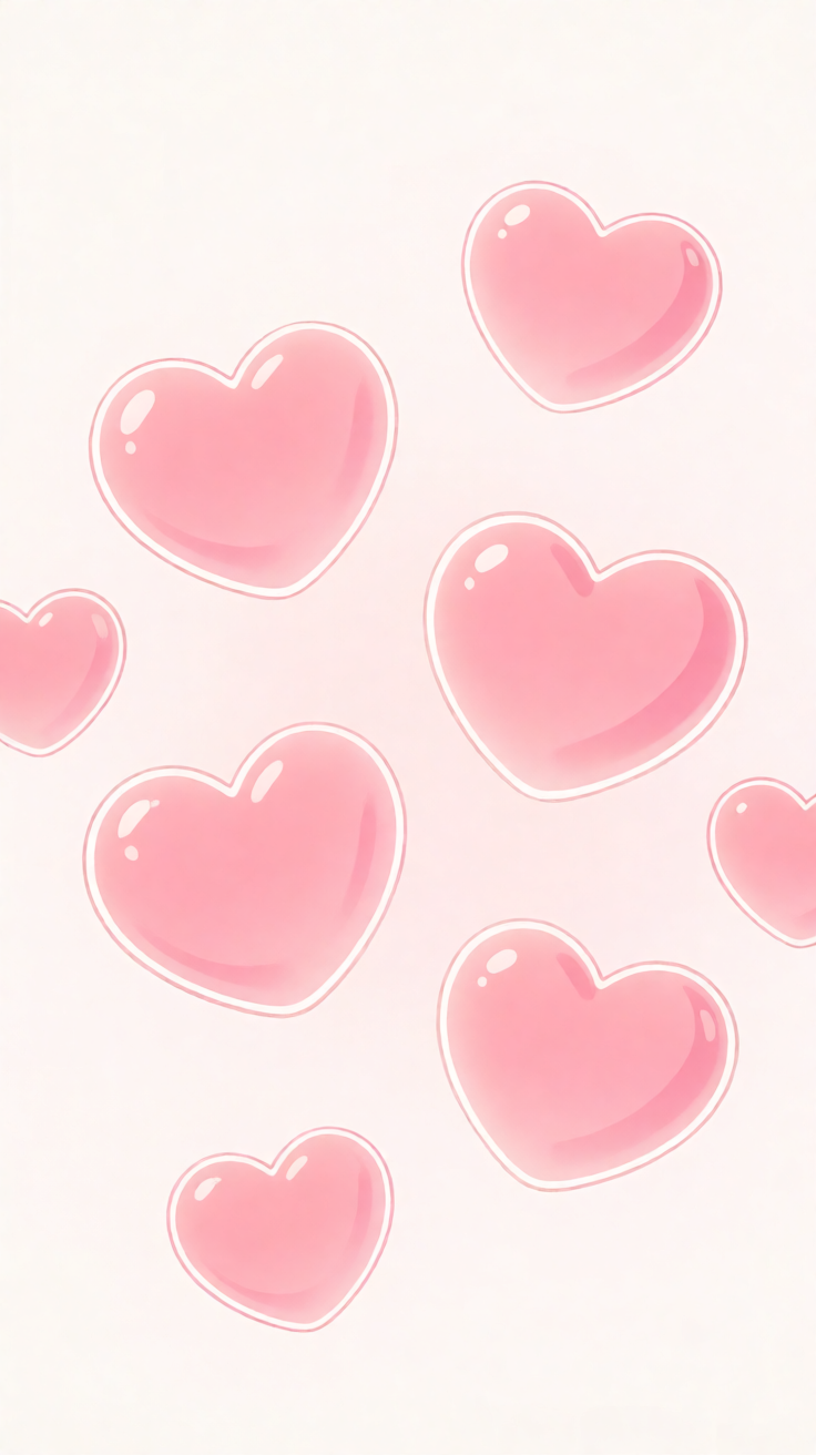 Kawaii love letter hearts illustration Wallpaper