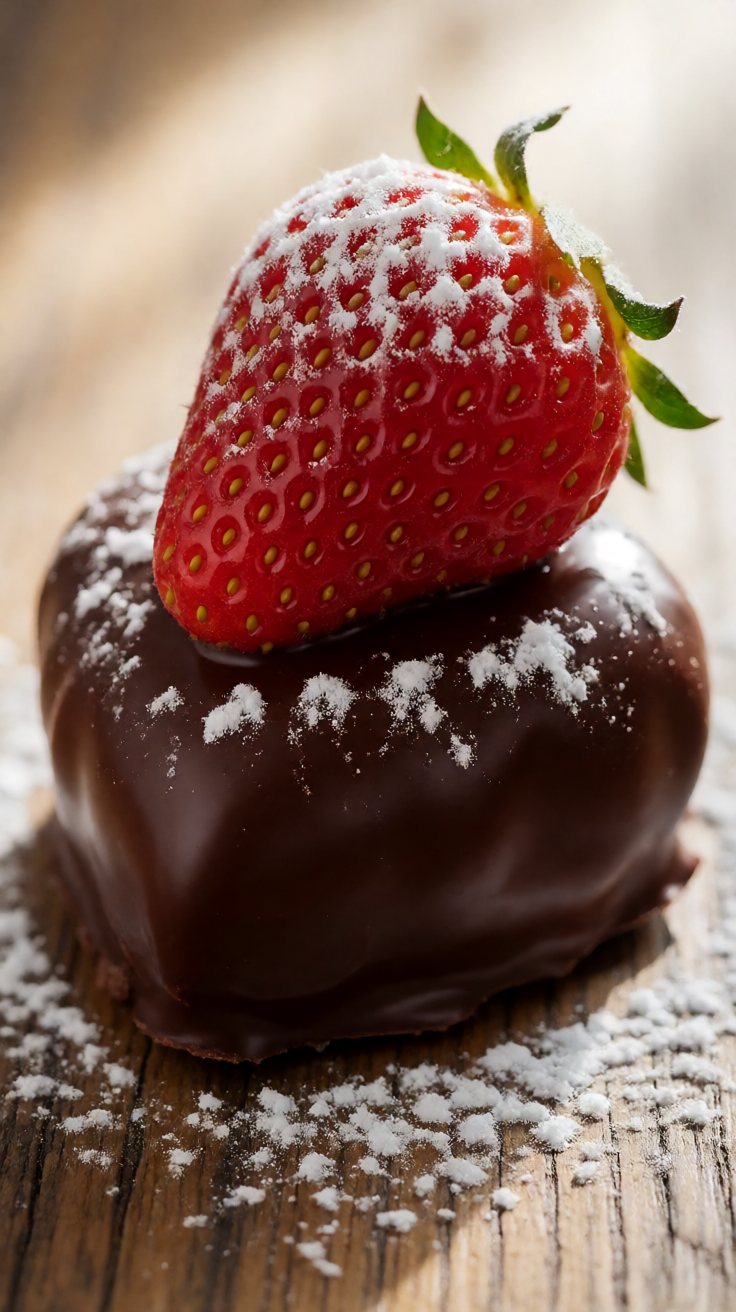 Strawberry chocolate valentine dessert Wallpaper