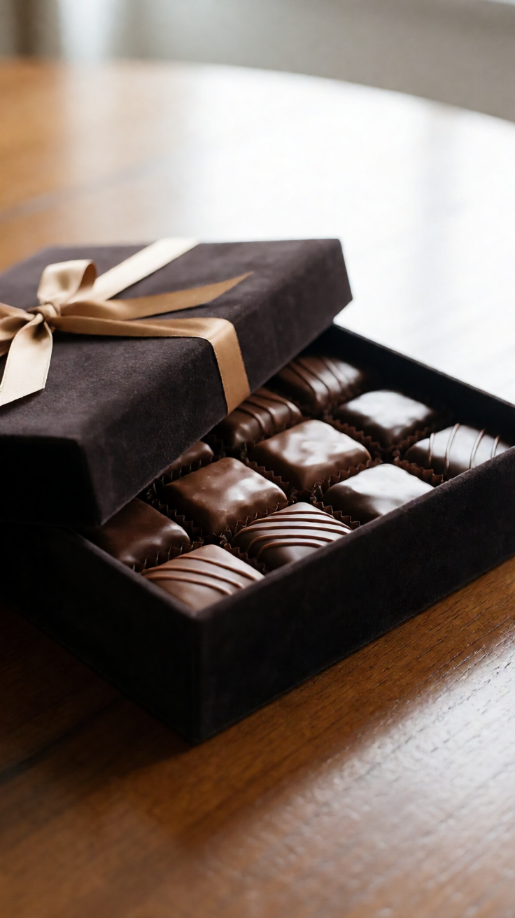 Valentine chocolate box open elegant Wallpaper