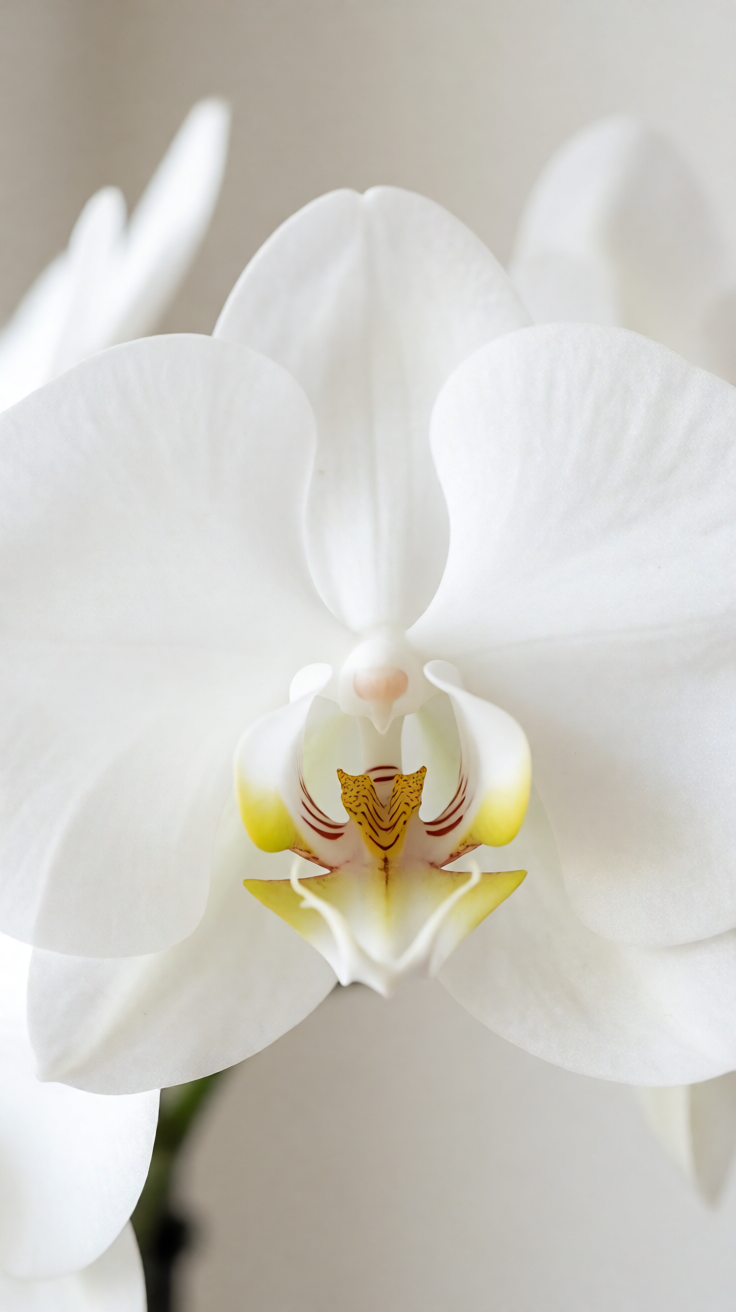 White orchid macro minimal Wallpaper
