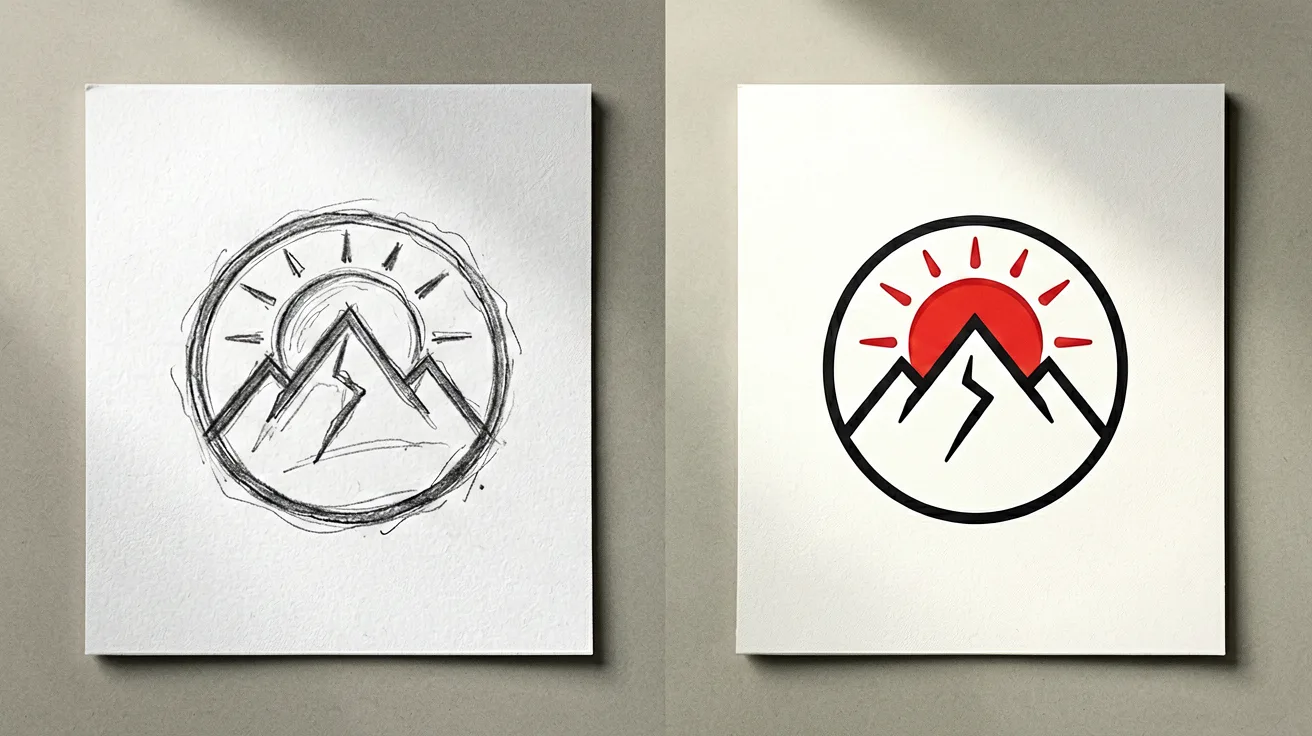 Exemplos de designs de logos gerados por IA